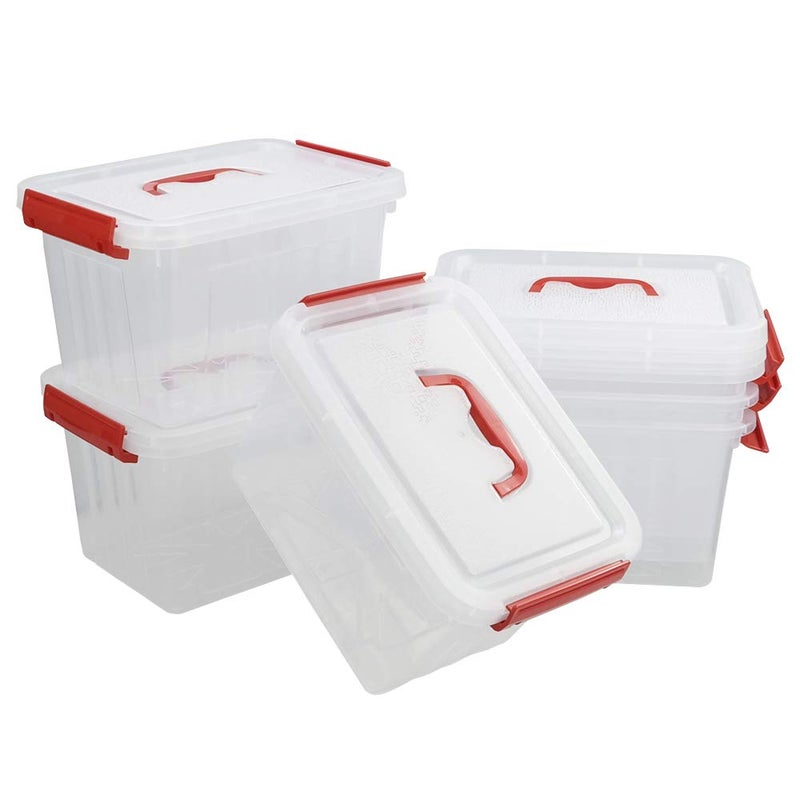 Kiddream 6 Packs Small Clear Boxes, 6 Quart Plastic Storage Bins with Lids - Image 2